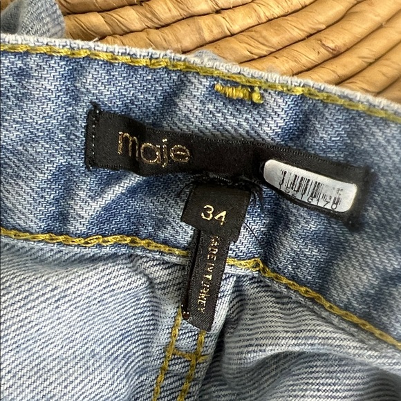 Maje Patched Boyfriend Jeans Blue US 0 France 34 - Picture 12 of 12